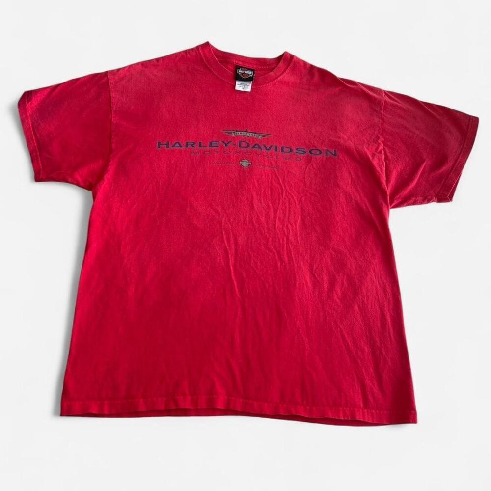 HARLEY-DAVIDSON Unisex XL Graphic T-Shirt Red Black